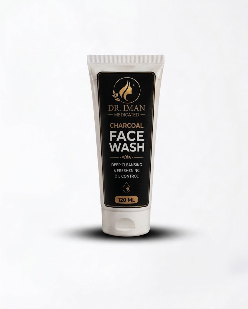 DR. IMAN Medicated Charcoal Face Wash 120ml – Deep Cleansing & Oil Control
